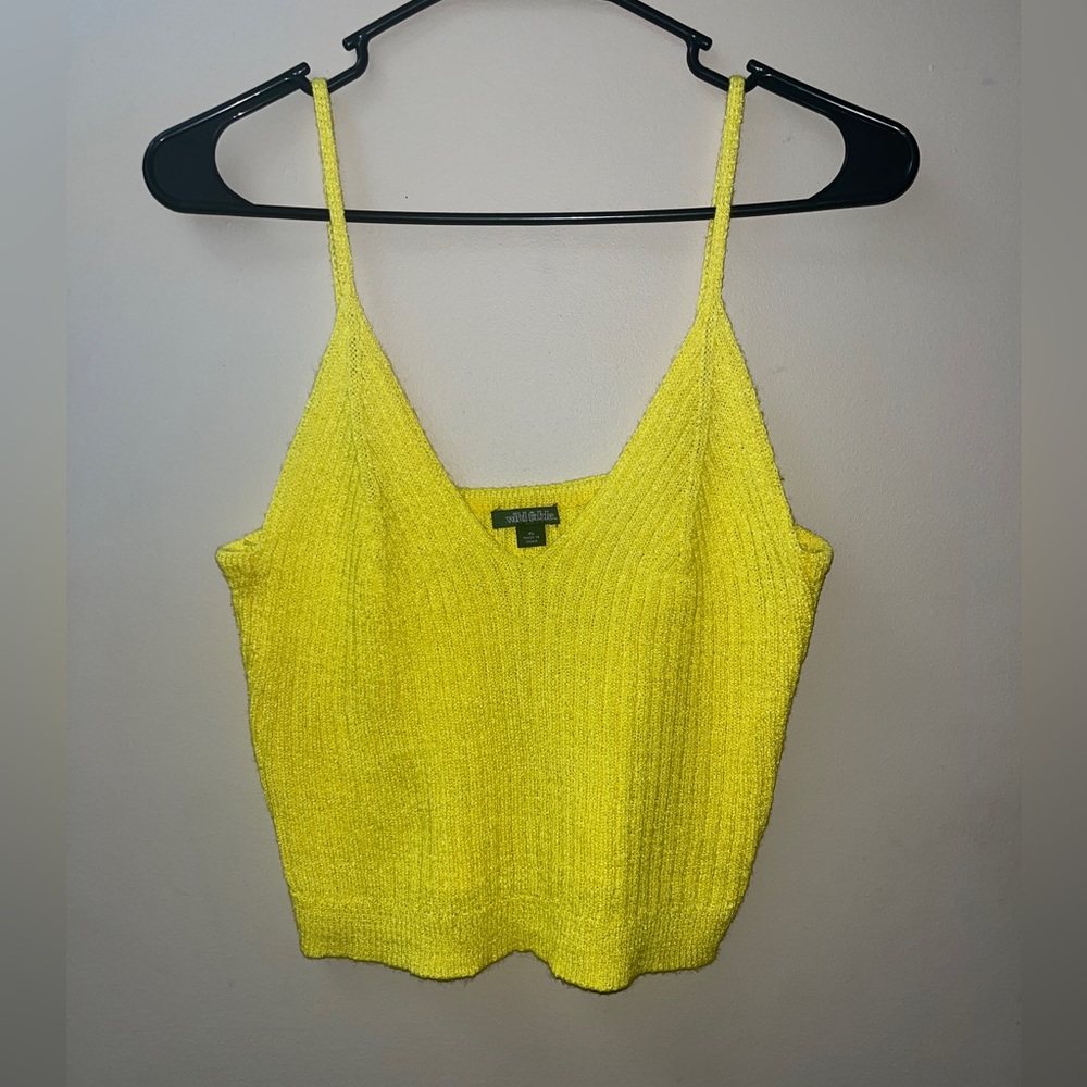 Yellow Knitted Crop top